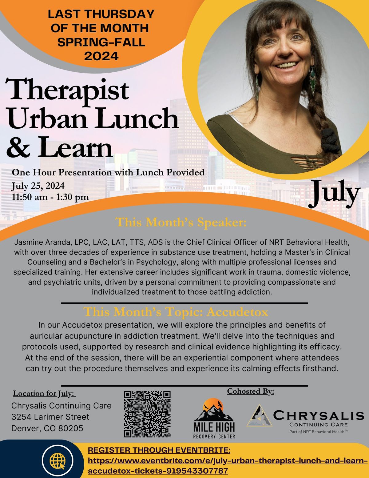 July Therapist Urban Lunch and Learn