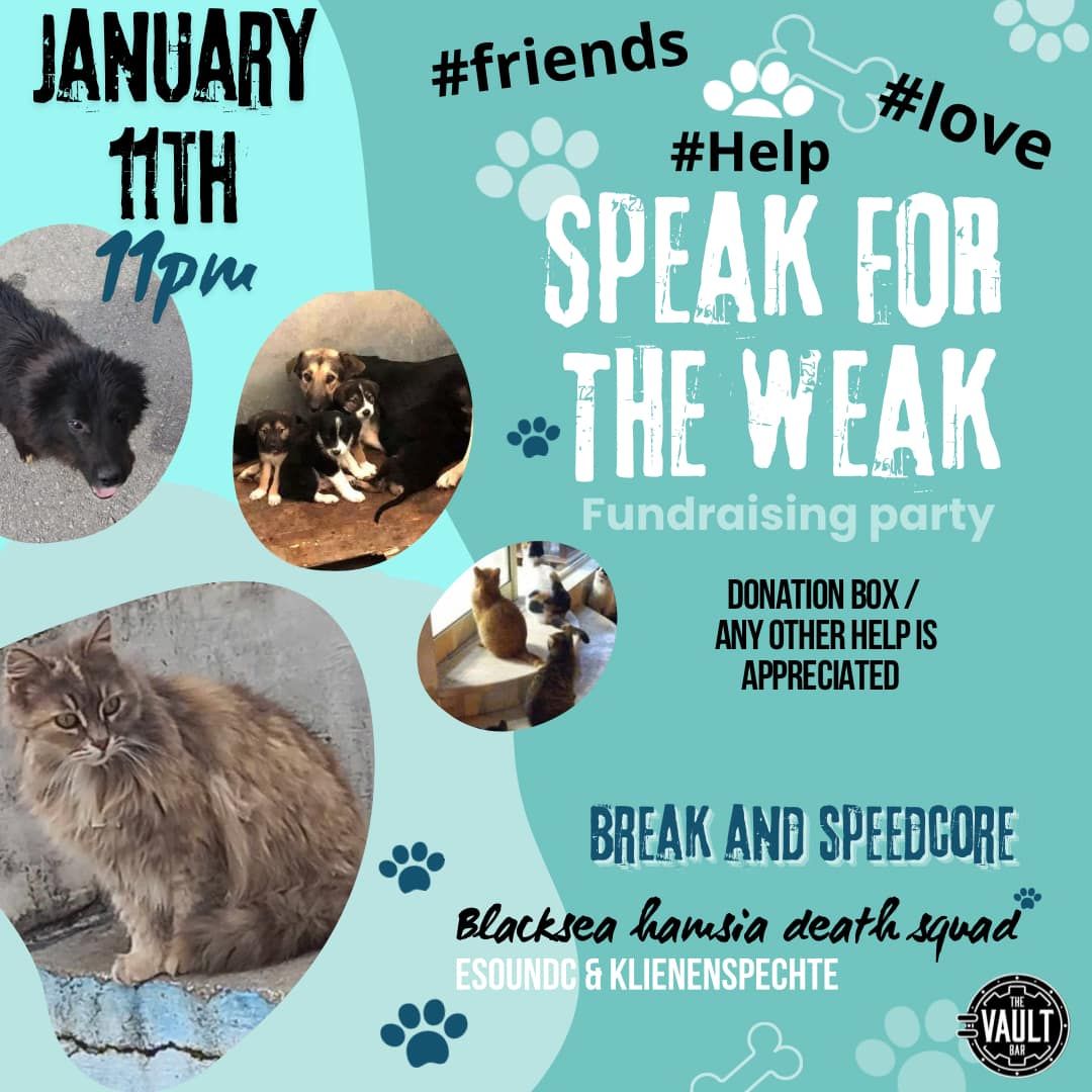 speak for the weak:fundariser party for city street fauna food @the vault 11o12o25 free entry