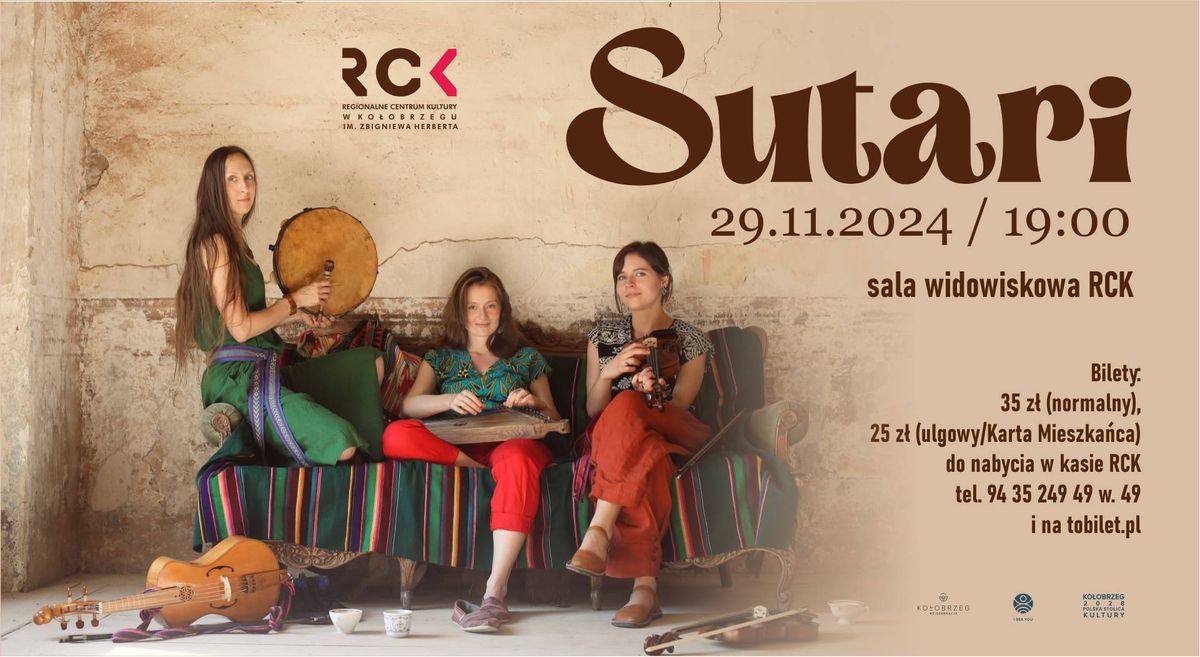 Koncert SUTARI \/ 29.11 \/ RCK Ko\u0142obrzeg