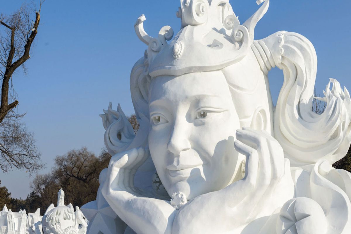 Sculture di ghiaccio o di  neve a Valloire