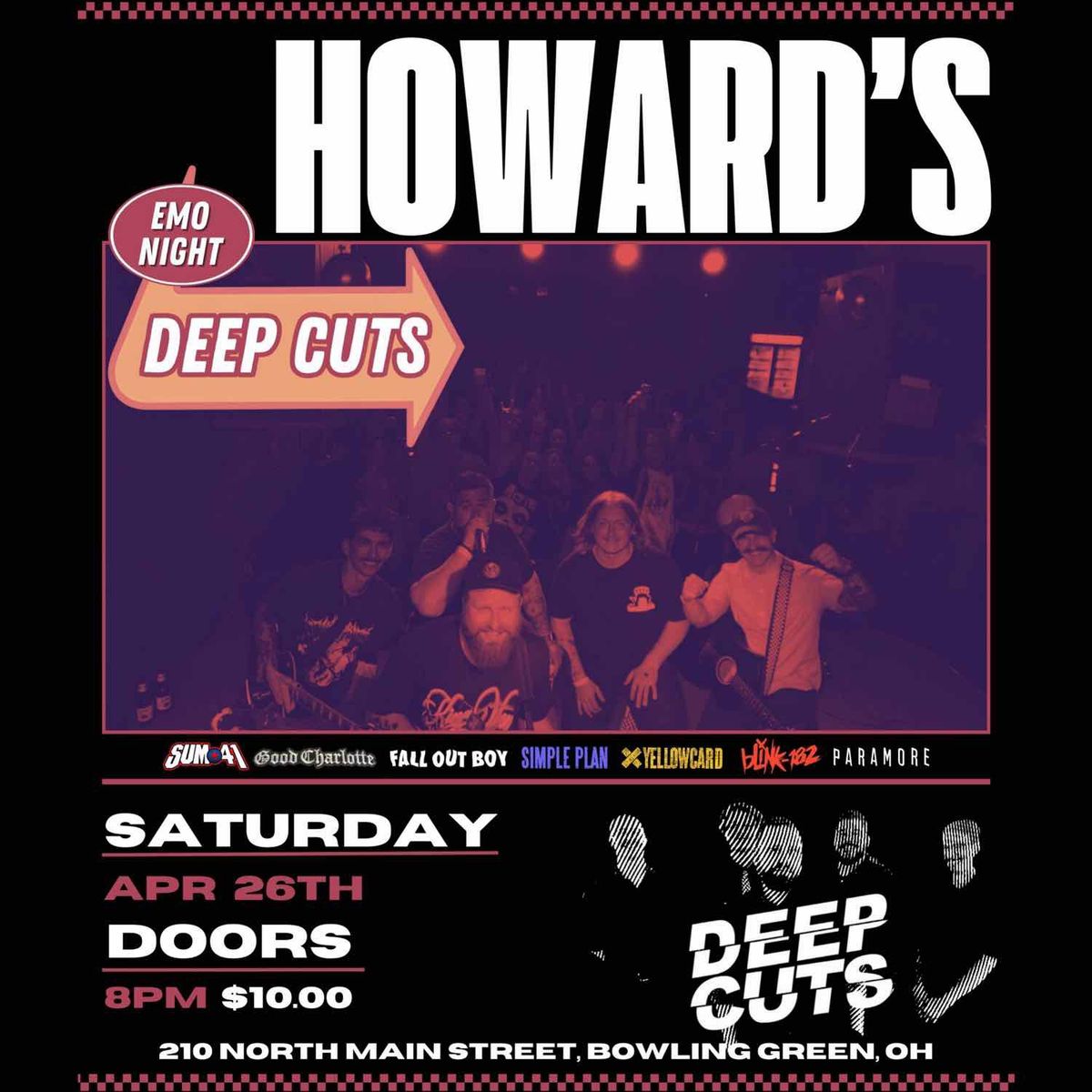 Emo Night Live at Howard\u2019s featuring Deep Cuts