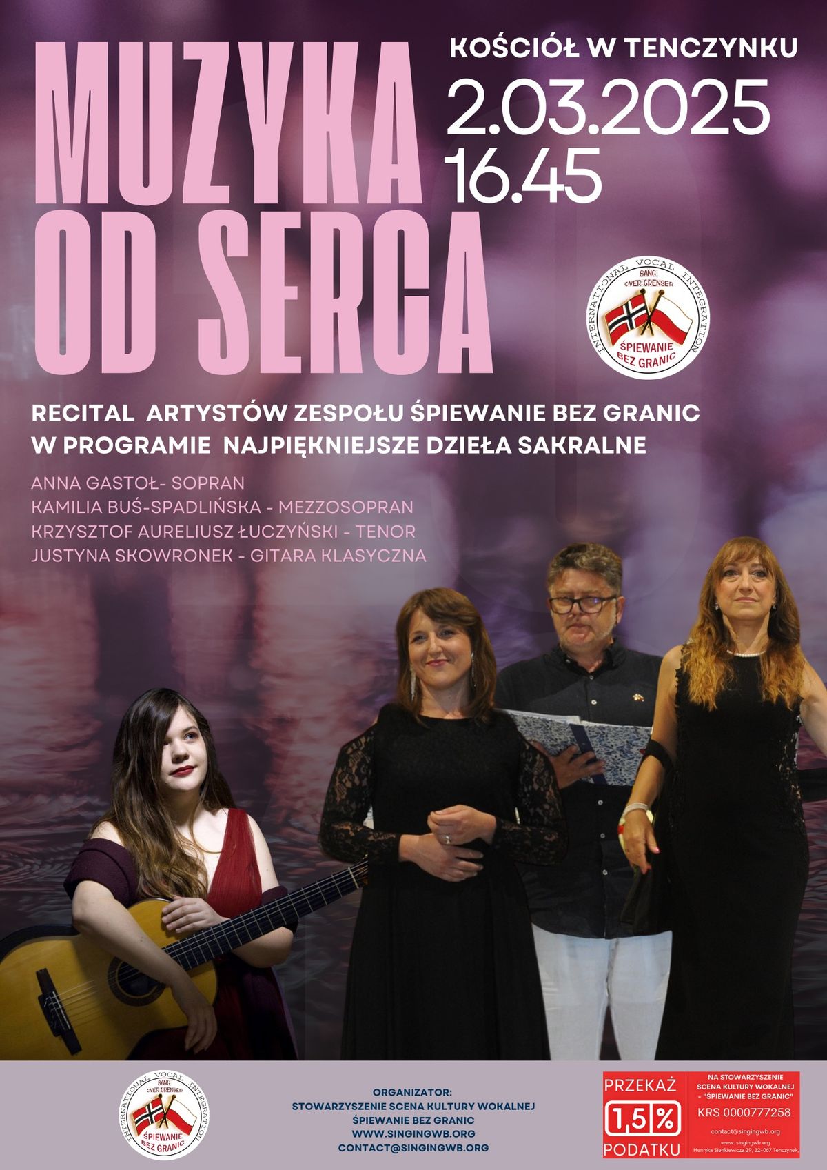 Muzyka od serca - recital najpi\u0119kniejszych dzie\u0142 sakralnych w Ko\u015bciele w Tenczynku