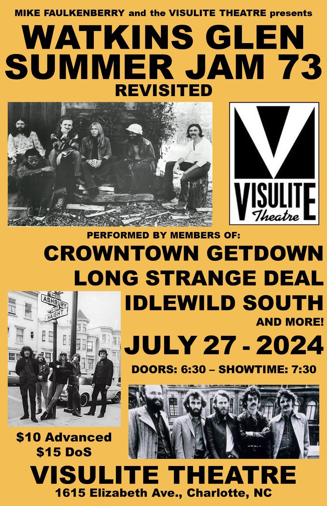 Mike Faulkenberry Presents: Watkins Glen Summer Jam '73 Revisited in Charlotte, NC