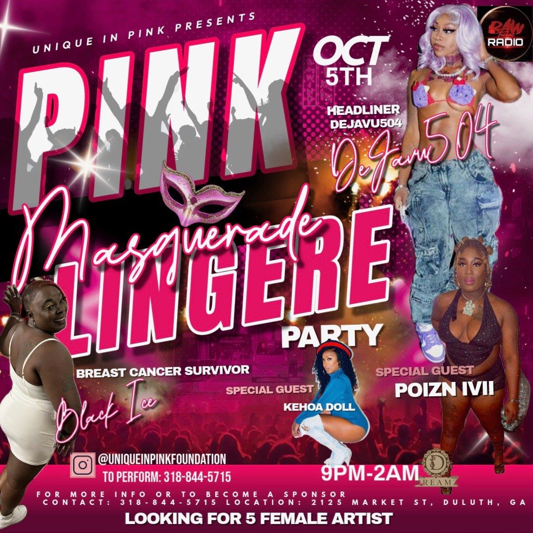 Pink lingerie masquerade party