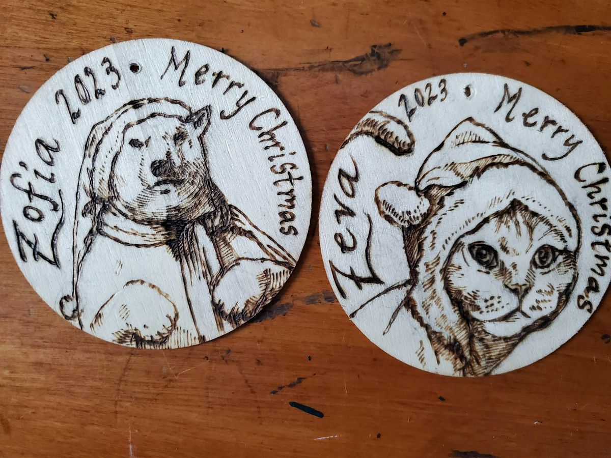 Woodburning your Favorite Animal on a Wooden Ornament