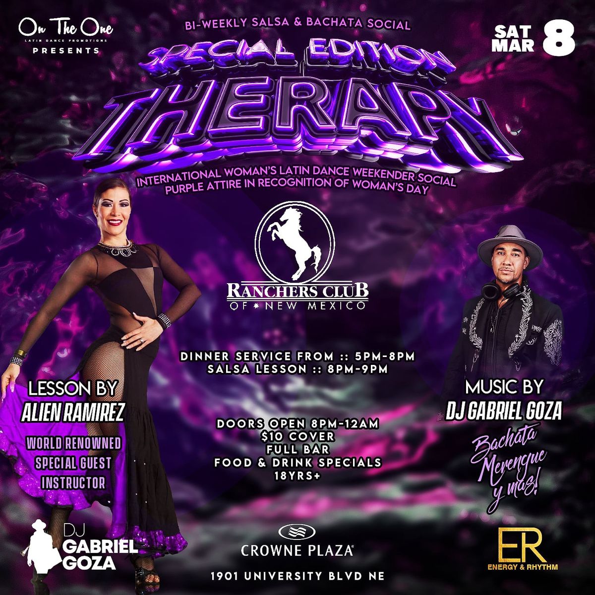 Salsa Therapy @ Ranchers Club (PURPLE THEME -Intl Woman's weekender)