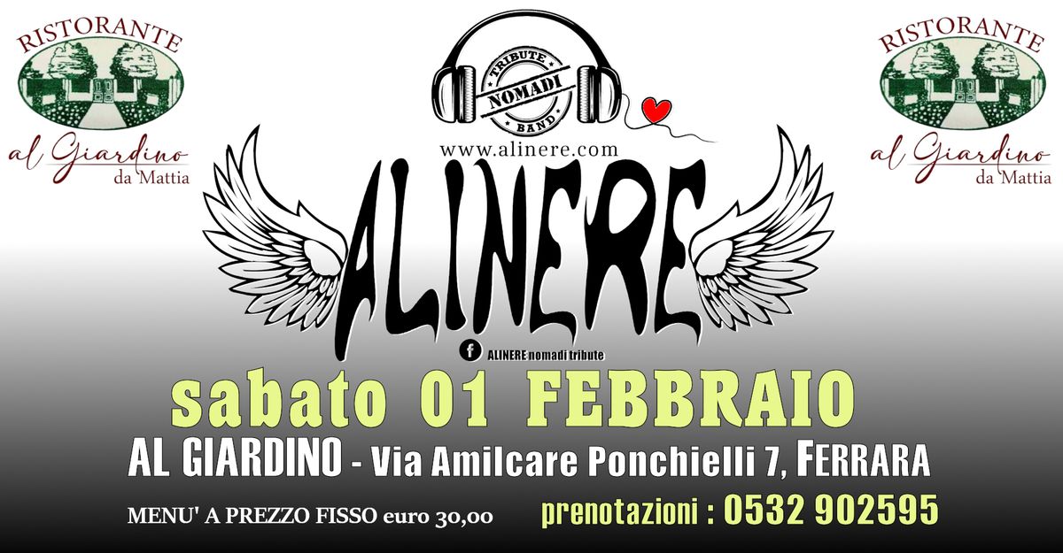 ALINERE cena+live AL GIARDINO - FERRARA