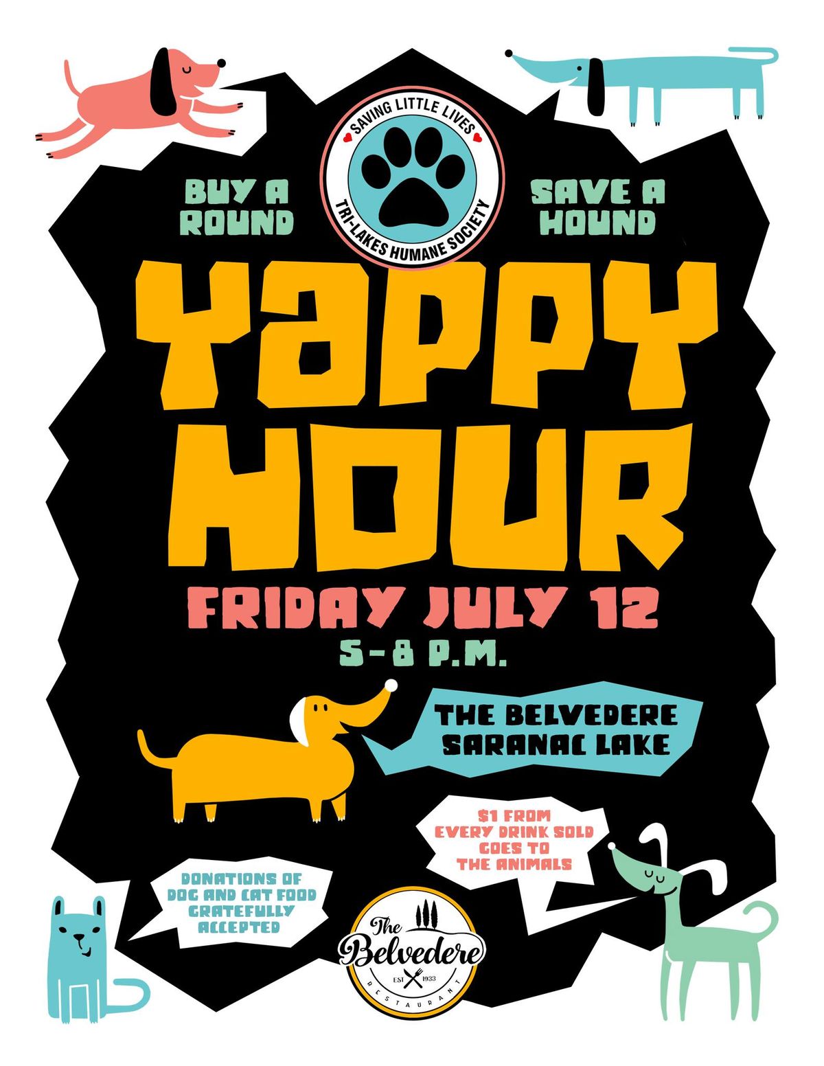 Yappy Hour at Belvedere Restaurant 