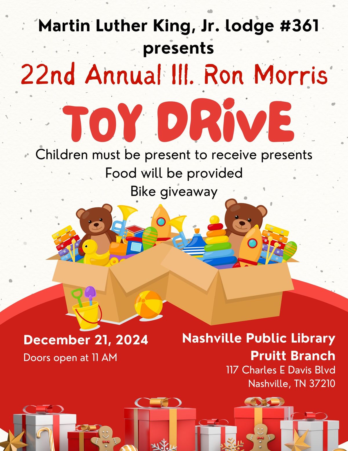 22nd Annual ILL. Ron Morris Toy Drive