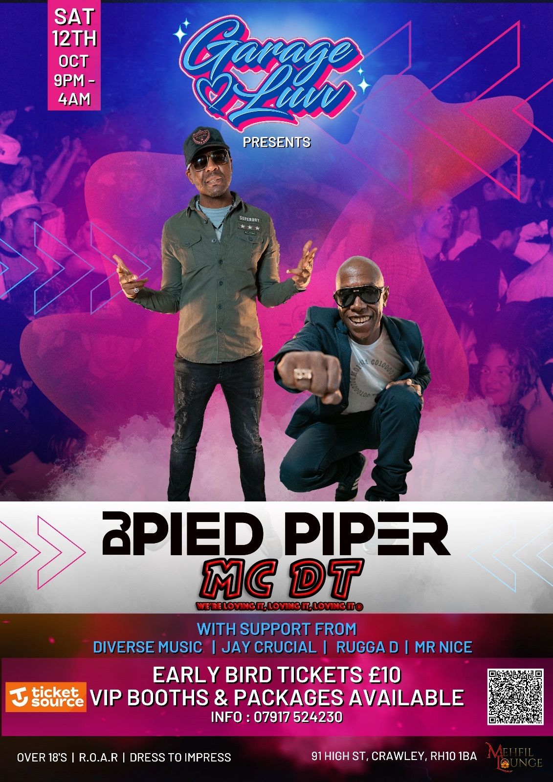 Garage Luvv Presents DJ Pied Piper and MC DT