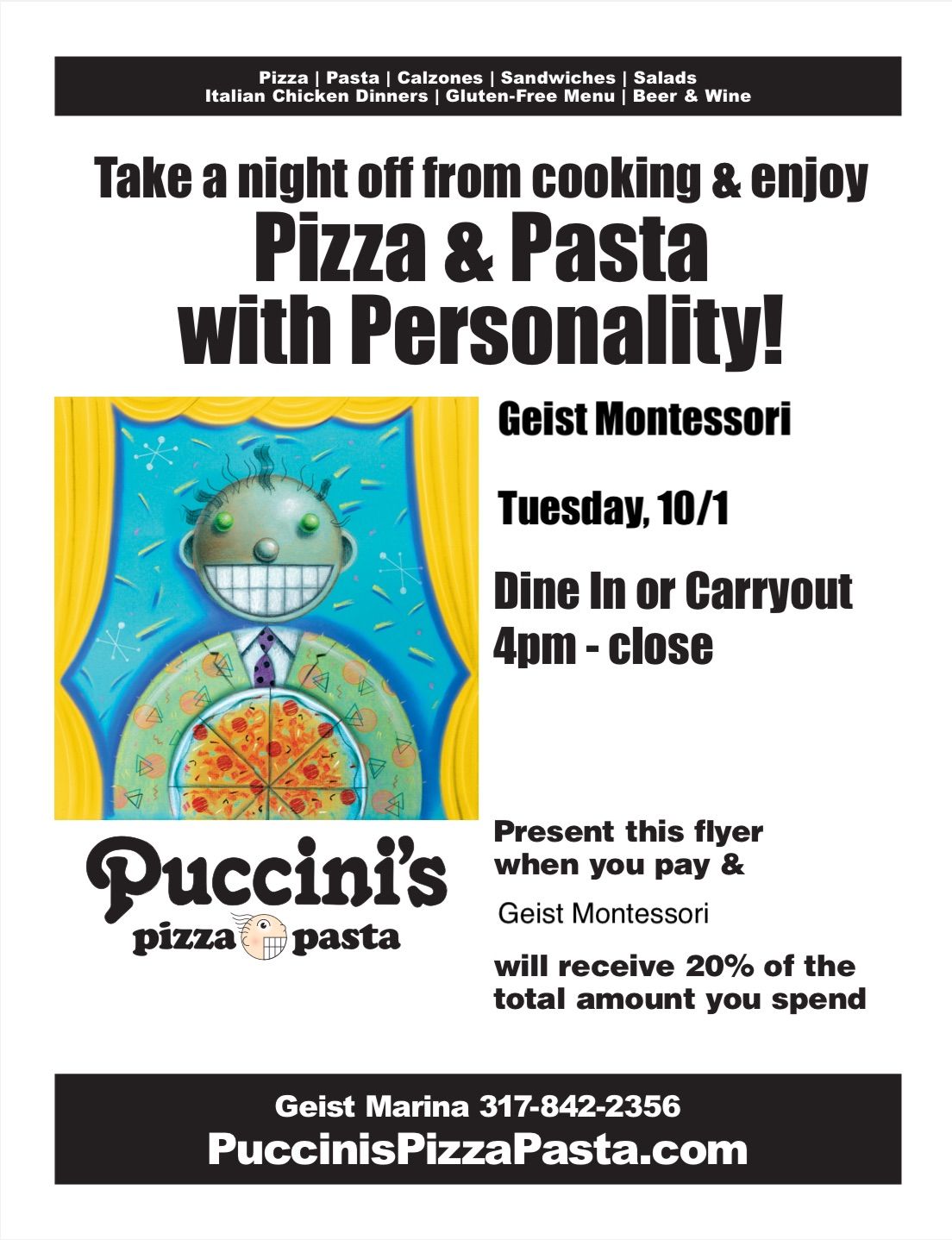 GMA Dine to Donate @ Puccini\u2019s Geist