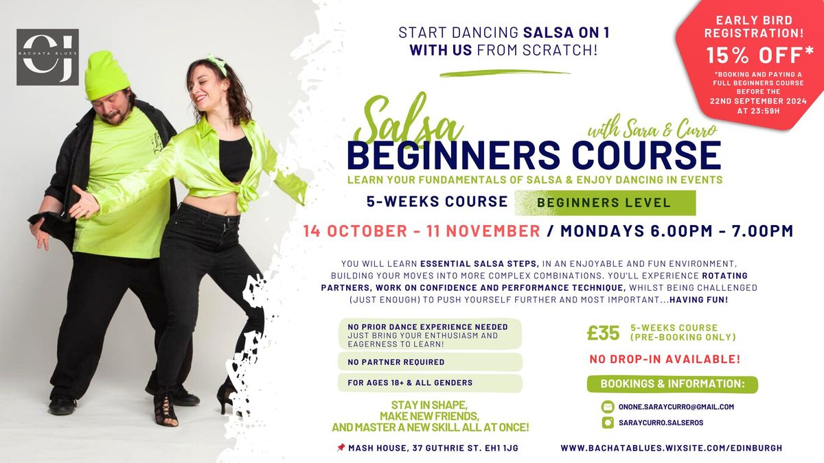 OCTOBER 5 WEEK BLOCK SALSA BEGINNERS COURSE- Learn how to dance Salsa (FROM 14th OCT)