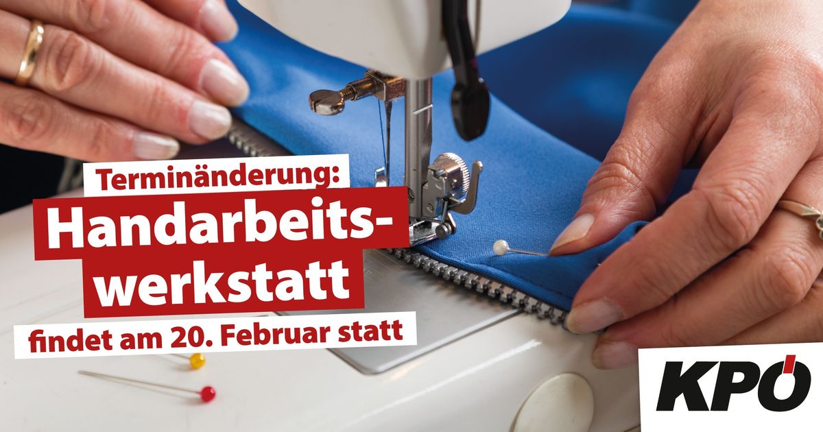 Handarbeitswerkstatt: N\u00e4hen, Stricken und mehr