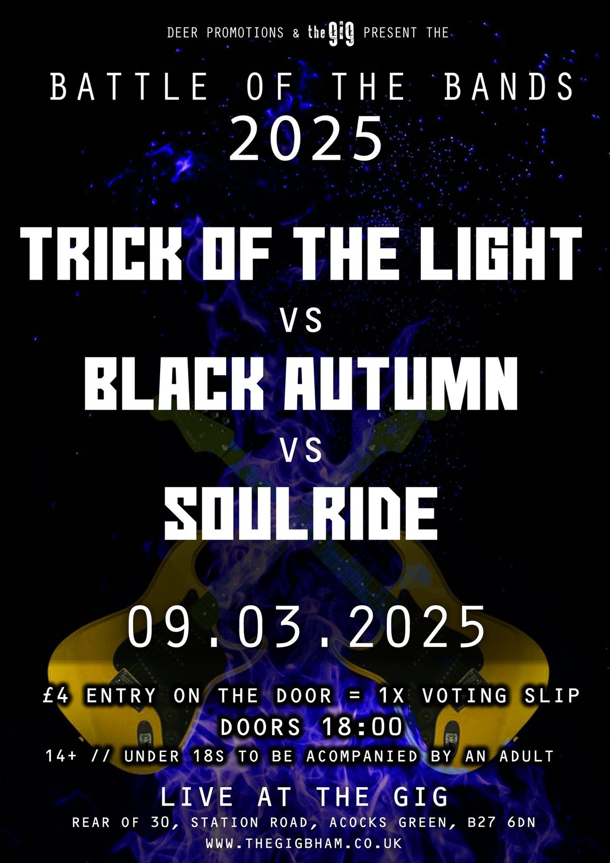 Battle of the Bands ROUND 1! TRICK OF THE LIGHT vs BLACK AUTUMN vs SOULRIDE