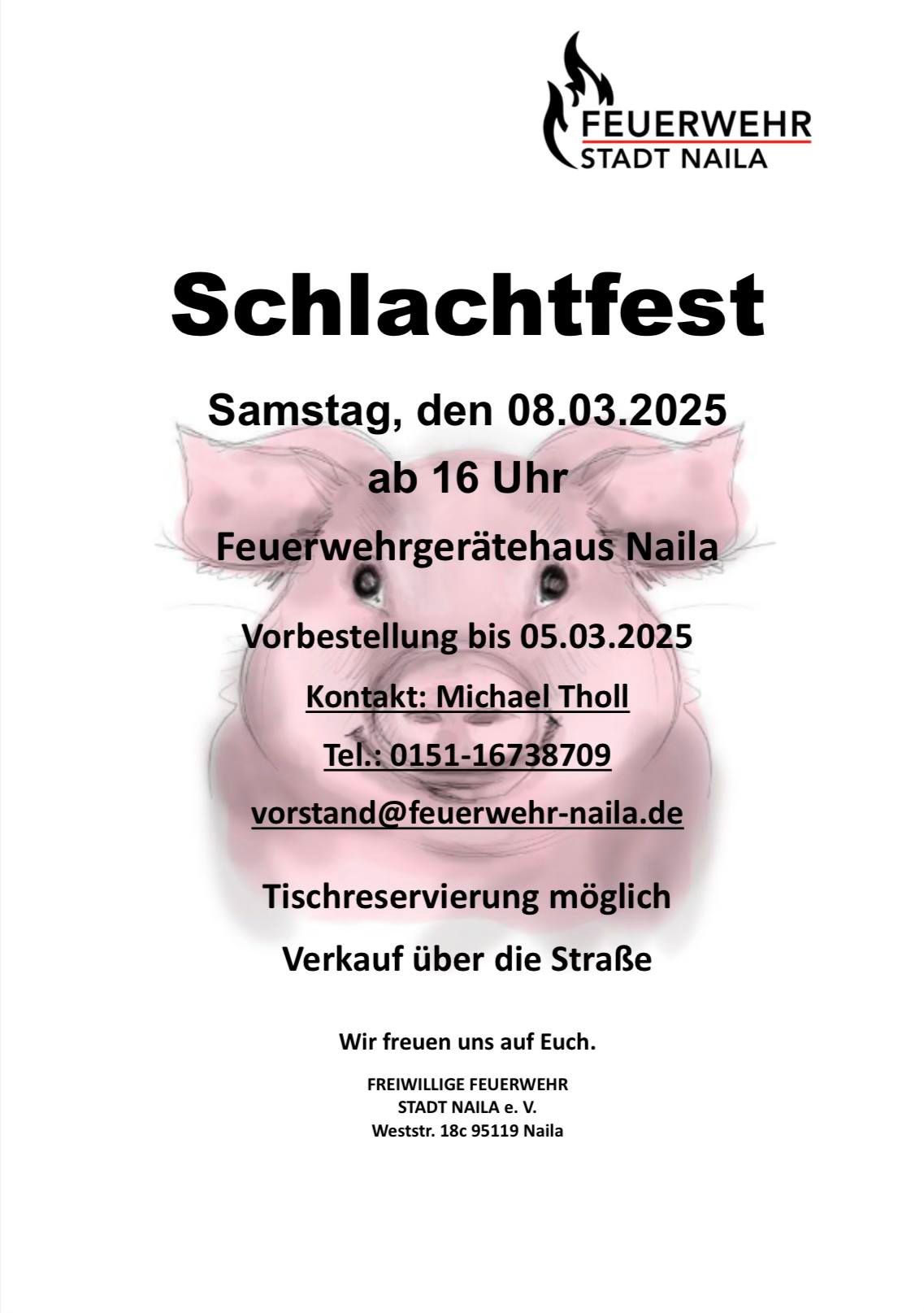 Schlachtfest Feuerwehr Stadt Naila 