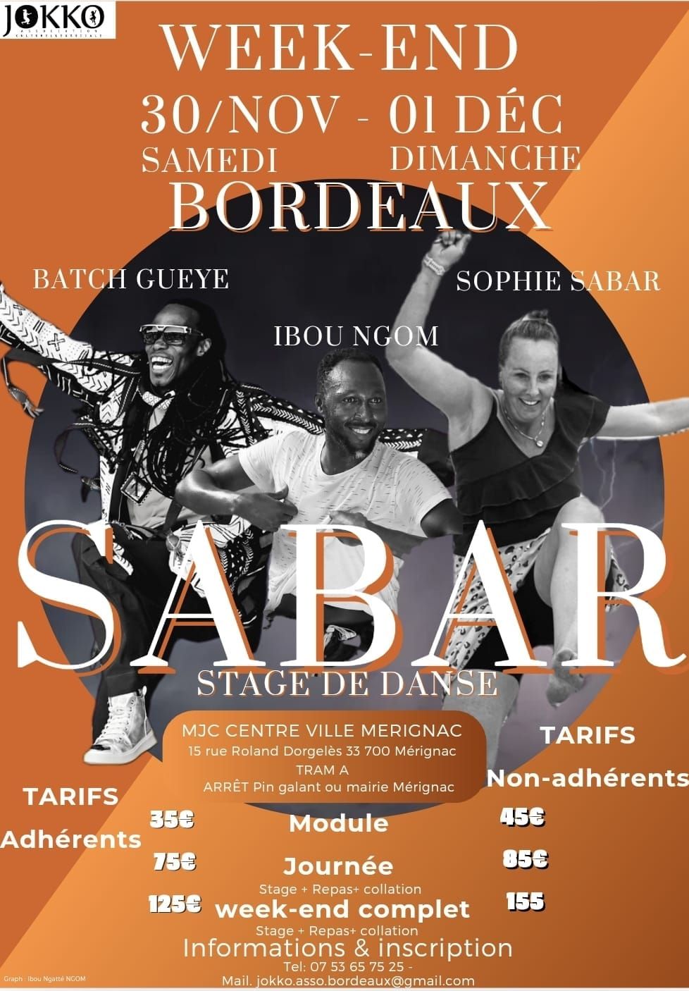 Week-end Sabar en trio 30 nov et 1er dec