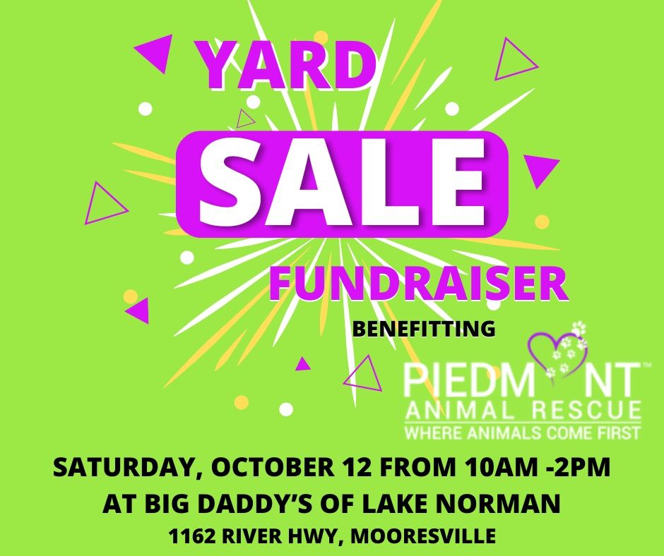 Piedmont Animal Rescue Yard Sale Fundraiser