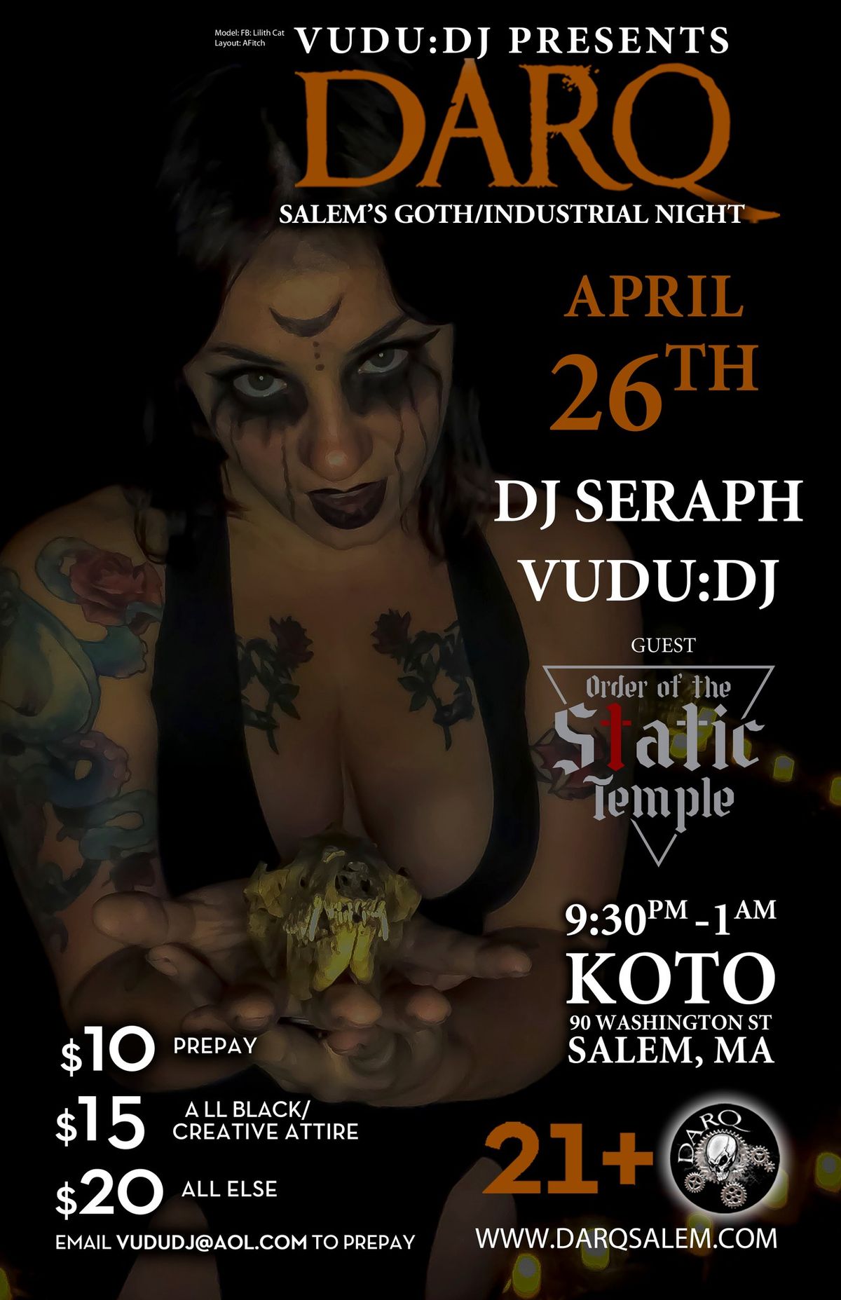 DARQ featuring DJ Seraph, Vudu:DJ and Order of the Satanic Temple!