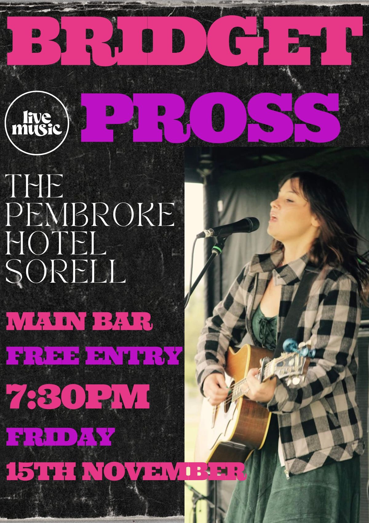 LIVE MUSIC - BRIDGET PROSS - PEMBROKE HOTEL