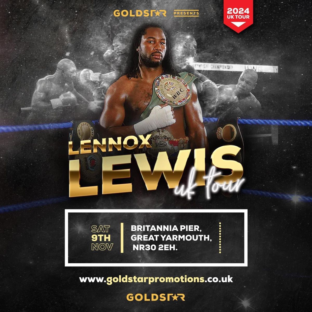 Lenox Lewis uk tour. An intimate evening with the boxing legend himself 