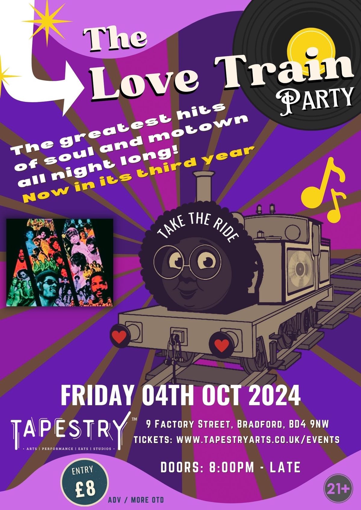 The Love Train Party \u2013 The Greatest Hits of Soul & Motown All Night Long!