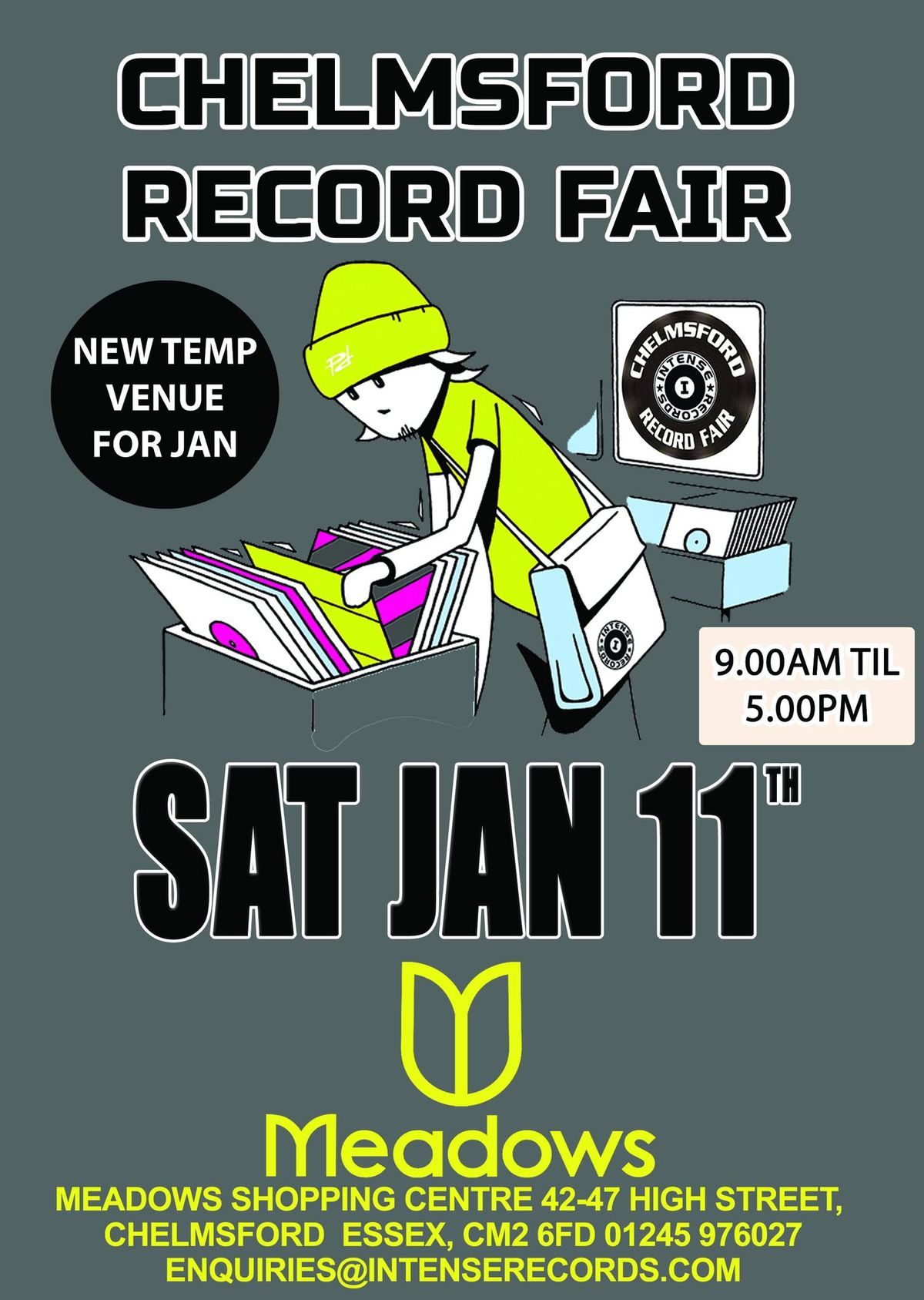 Chelmsford Record Fair at Meadows JAN 11th 2025