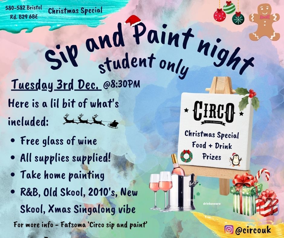 CIRCO Sip and Paint 3rd Dec