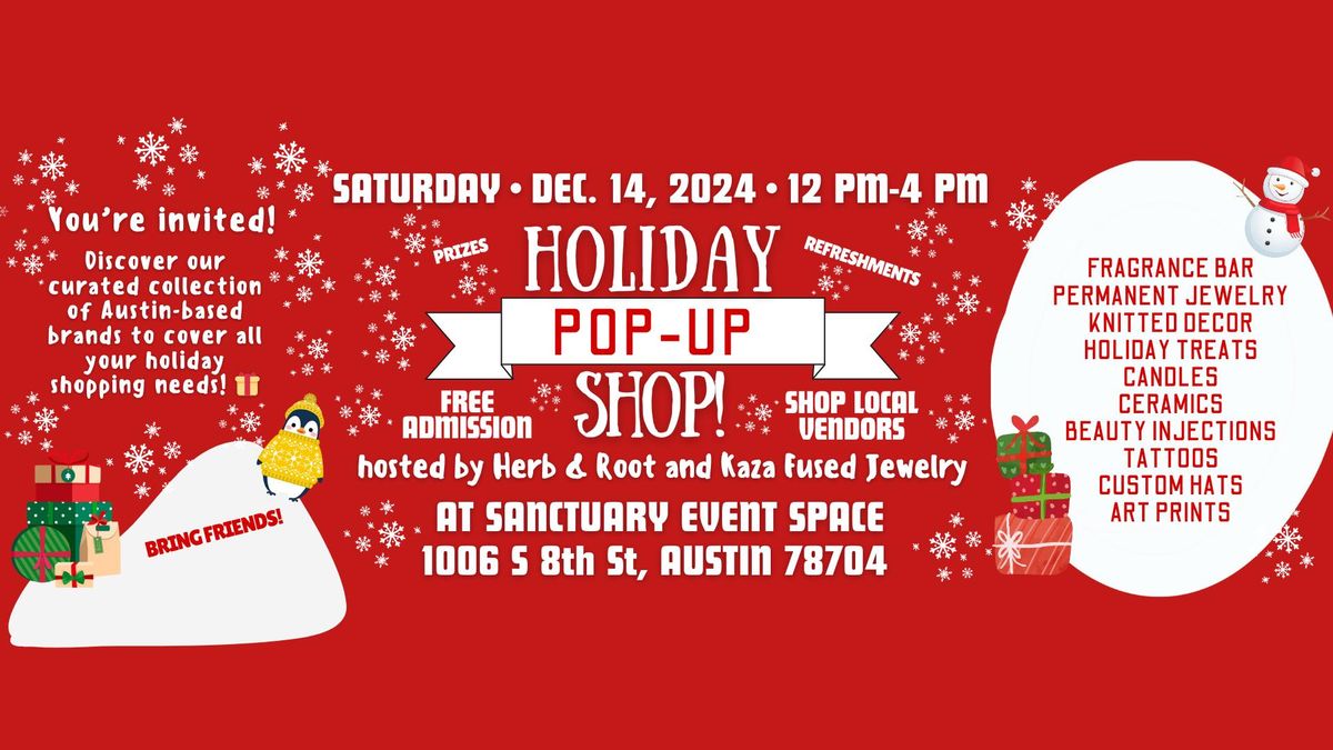 Holiday Pop-Up Shop hosted by Herb & Root and Kaza Fused Jewelry