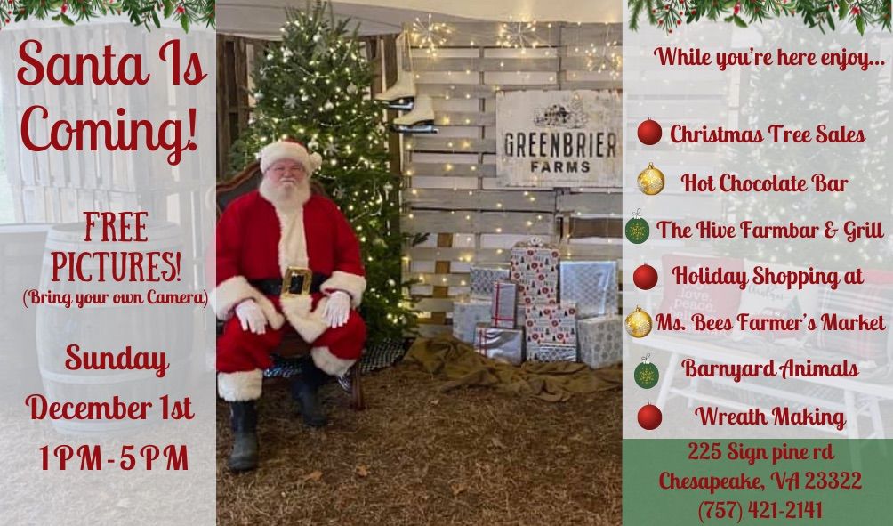 Free Santa Photos at Greenbrier Farms BYOC