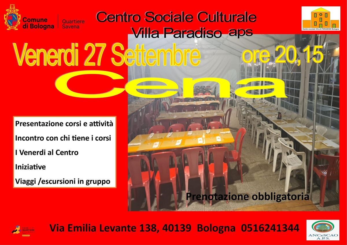 cena  presentazione corsi e attivit\u00e0