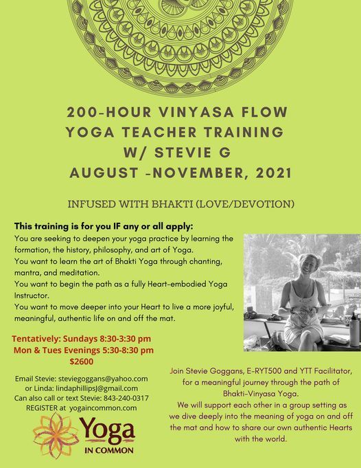 200-Hour Vinyasa Flow Yoga Teacher Training with Stevie G.