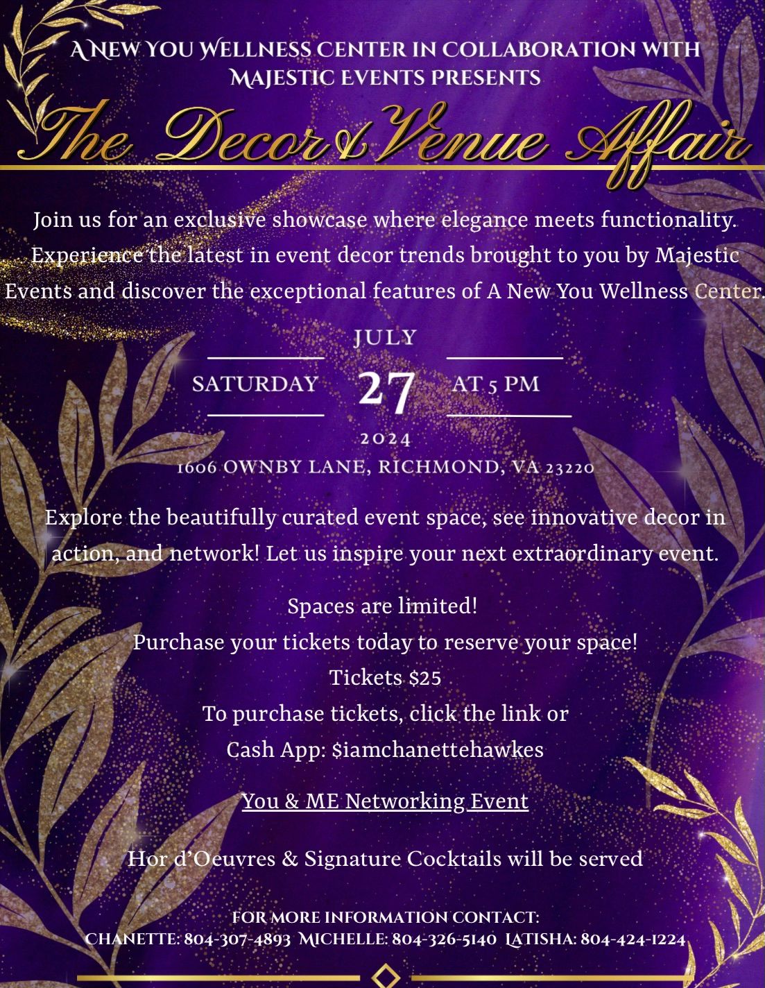 A New You Wellness & Majestic Events Presents\u2026 The Decor & Venue Affair