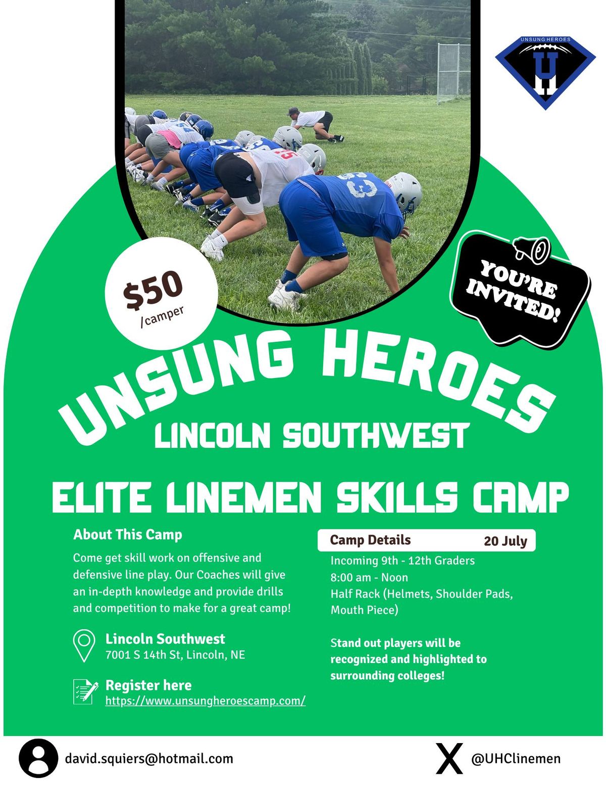 Unsung Heroes Linemen Camp - Lincoln Southwest