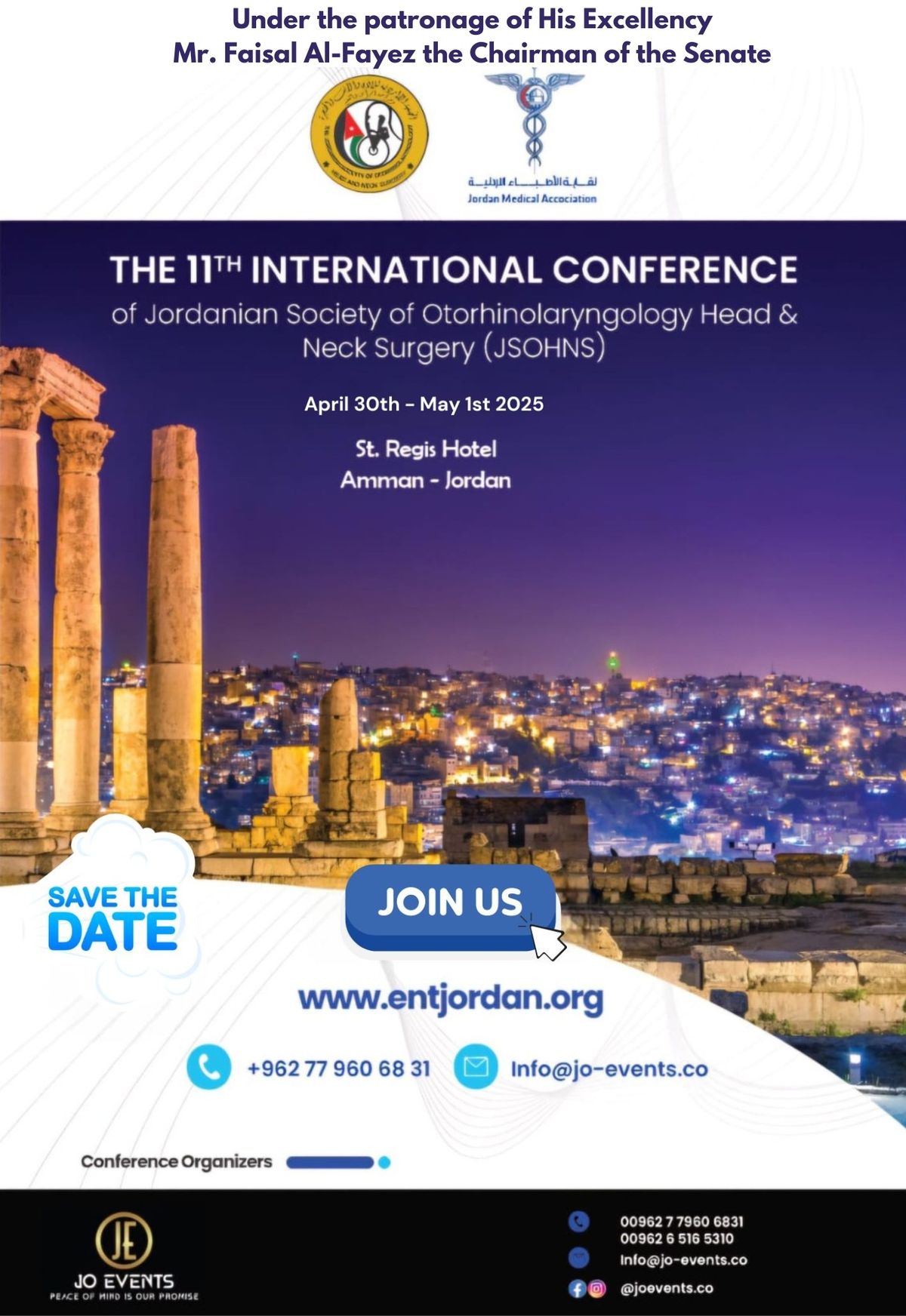 The 11th International Conference Of Jordanian Society of Otorhinolaryngology Head & Neck Surgery