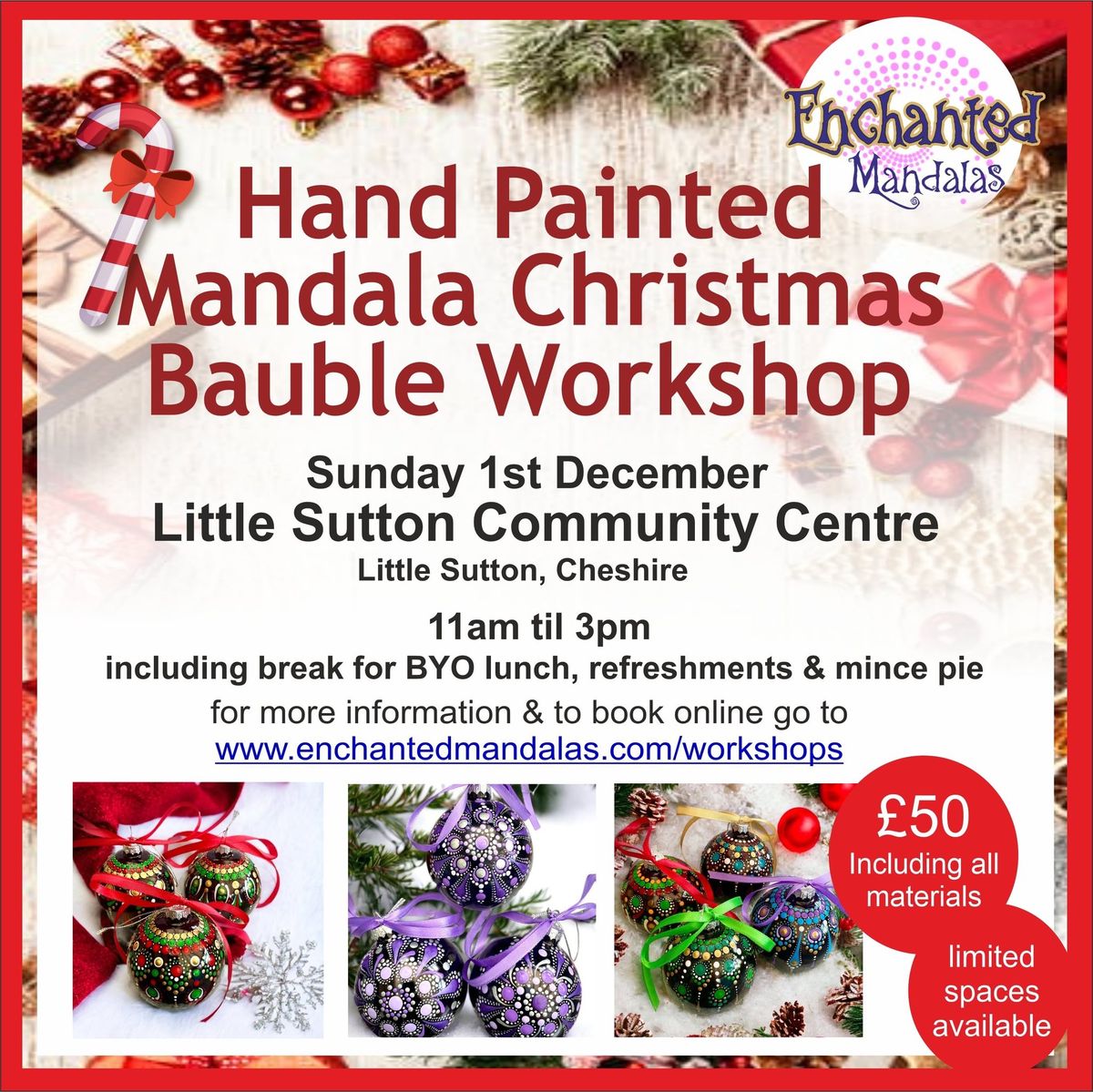 Mandala Christmas Baubles Workshop 