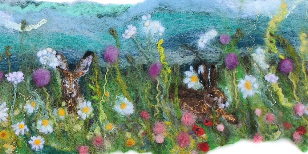 Wet and Needle Felted Hare Picture Workshop with Eve Marshall