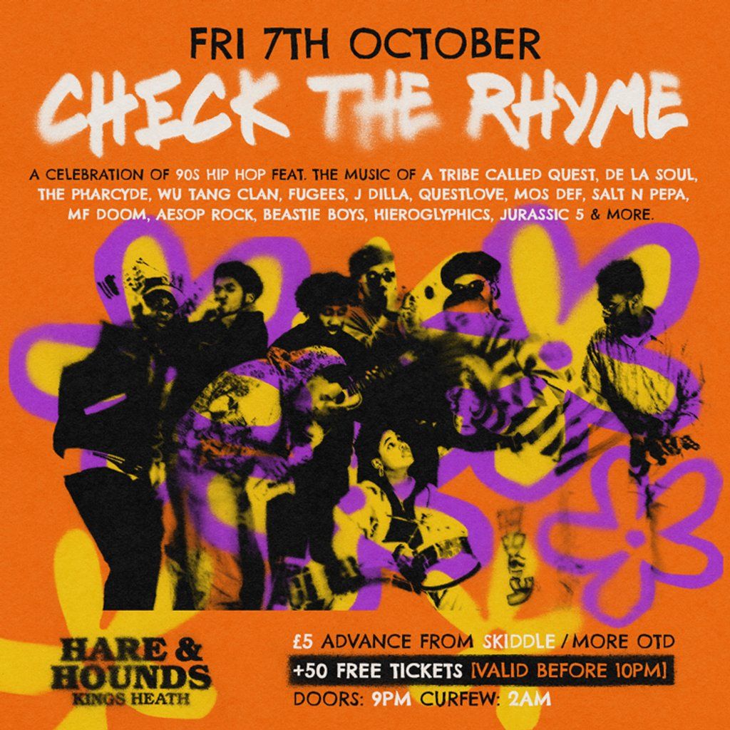 Check The Rhyme - A Night of 90s Hip Hop [SOLD OUT]