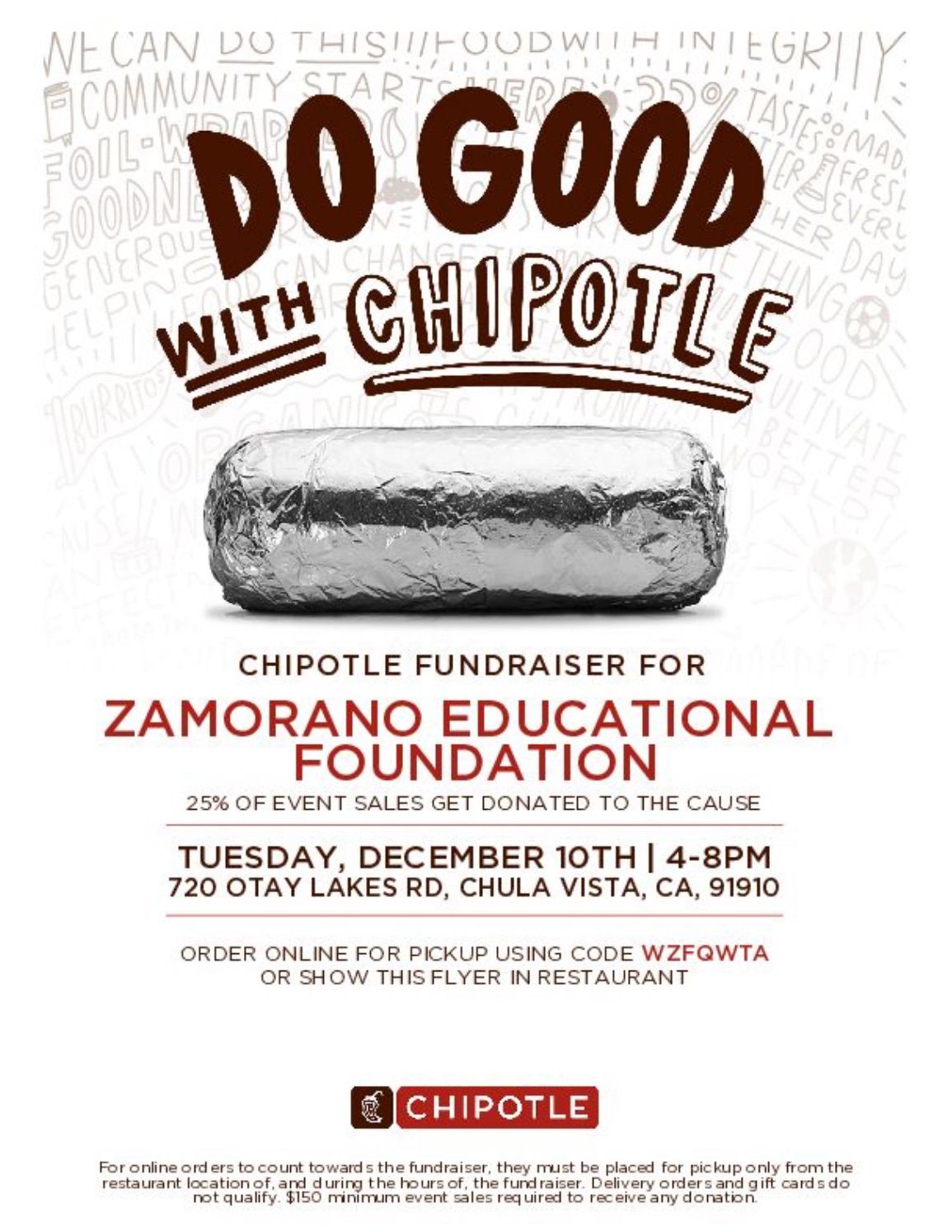 ZAMORANO - Chipotle Fundraiser