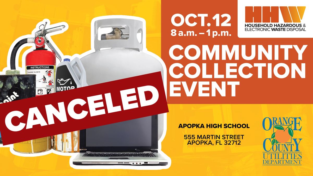 CANCELED: Household Hazardous Waste Community Collection Event