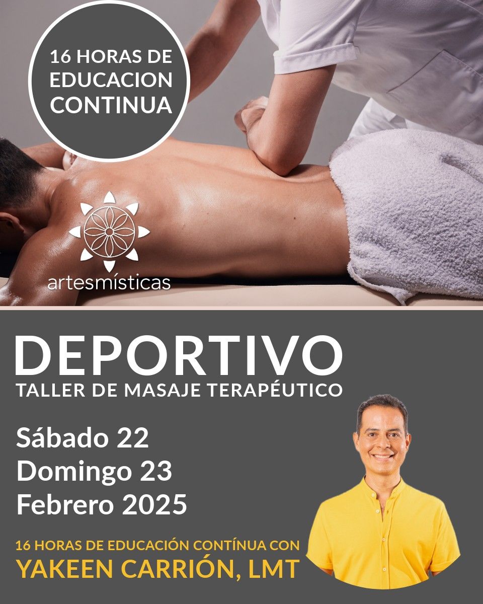 Taller de Masaje Deportivo - Educaci\u00f3n Continua para Terapeutas de Masaje Licenciados 