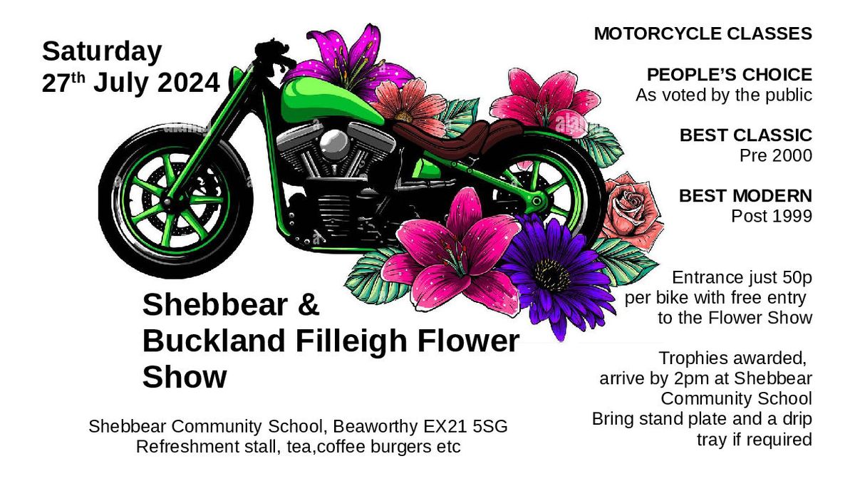 Motorcycle show at Shebbear & Buckland Filleigh Flower Show 
