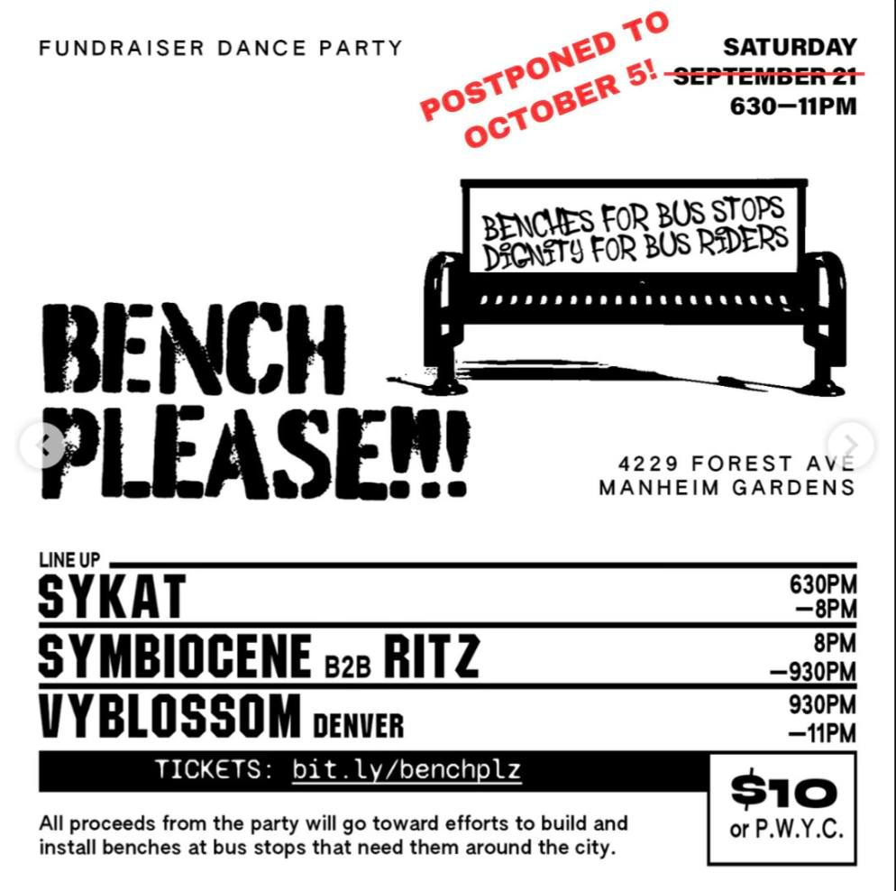 Bench Please: a fun-raiser RAVE 