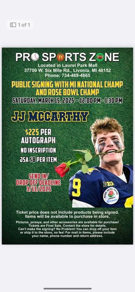 JJ McCarthy Public Signing