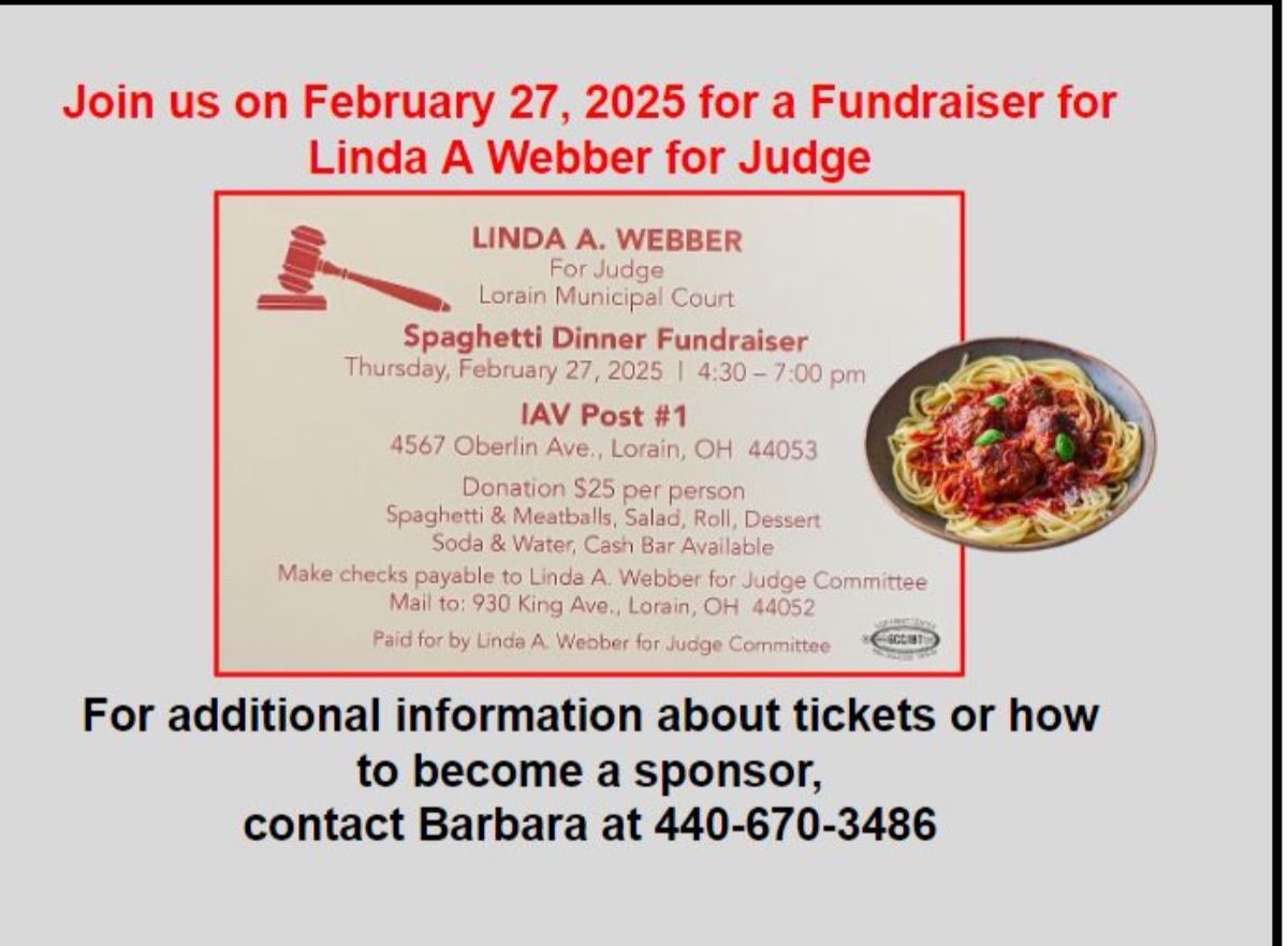 Linda's Campaign Kickoff: Spaghetti Dinner for Lorain Municipal Court Judge