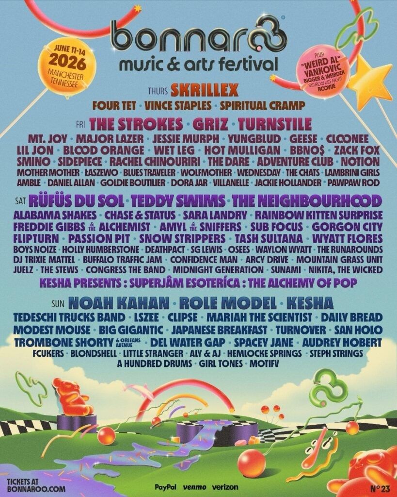 Bonnaroo Music & Arts Festival: The Strokes Rufus Du Sol & Noah Kahan - 4 Day Pass