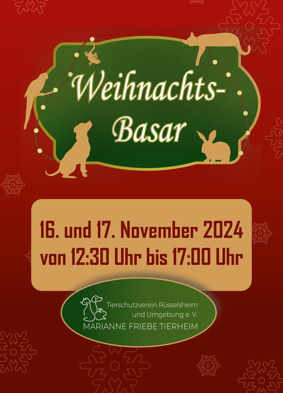 Weihnachtsmarkt im Tierheim R\u00fcsselsheim