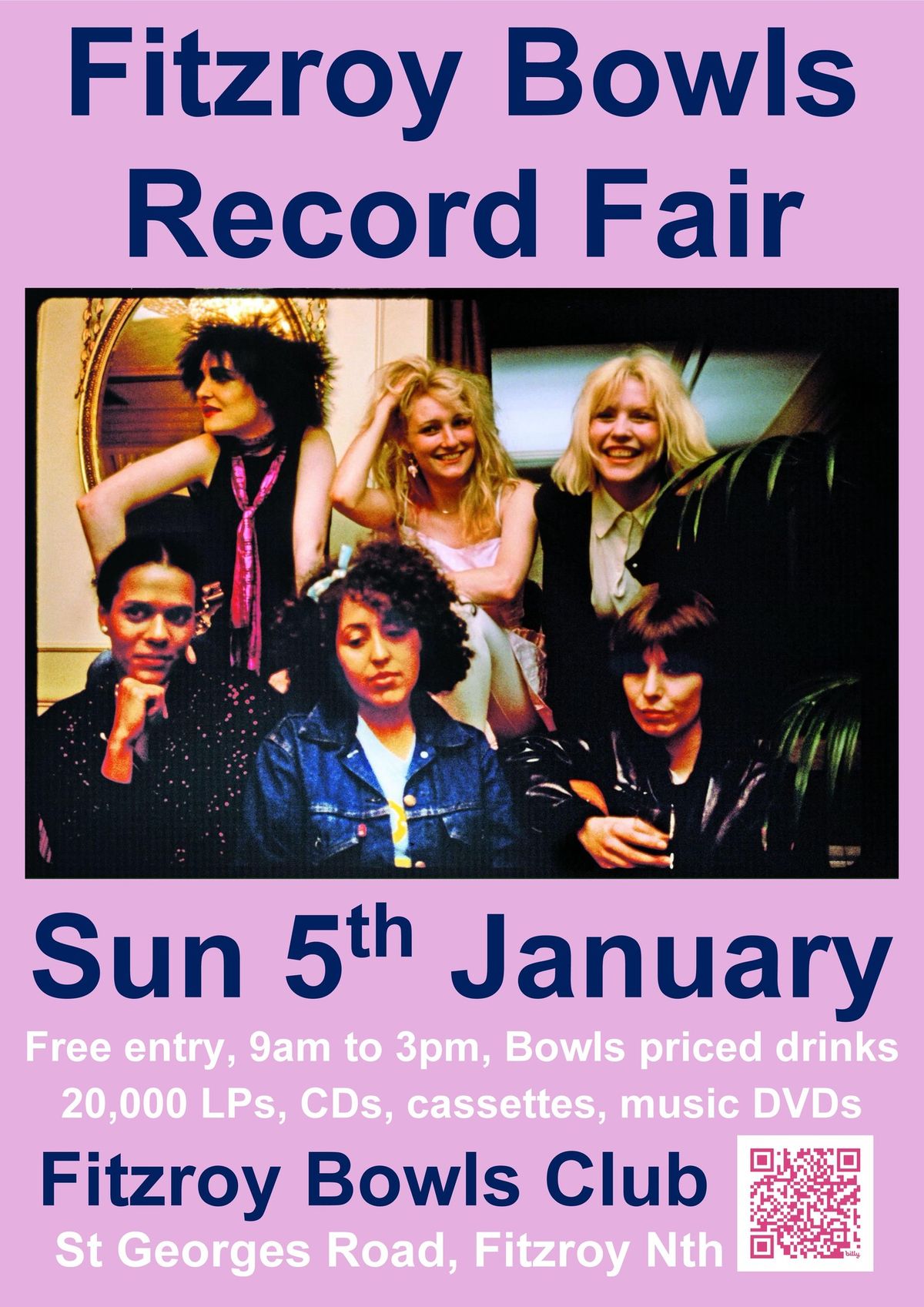 Annual FITZROY BOWLS RECORD FAIR Sun 5th Jan 20,000+ LPs, 7"s, CDs, music books and DVDs