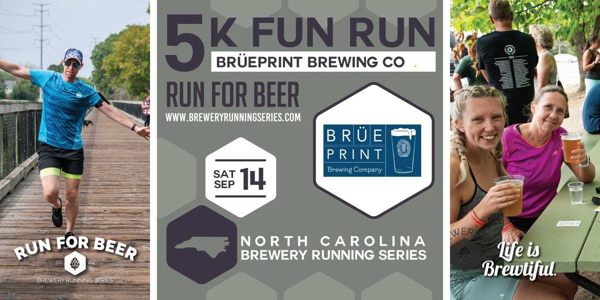 5k Beer Run x Br\u00fceprint Brewing Co | 2024 NC Brewery Running Series
