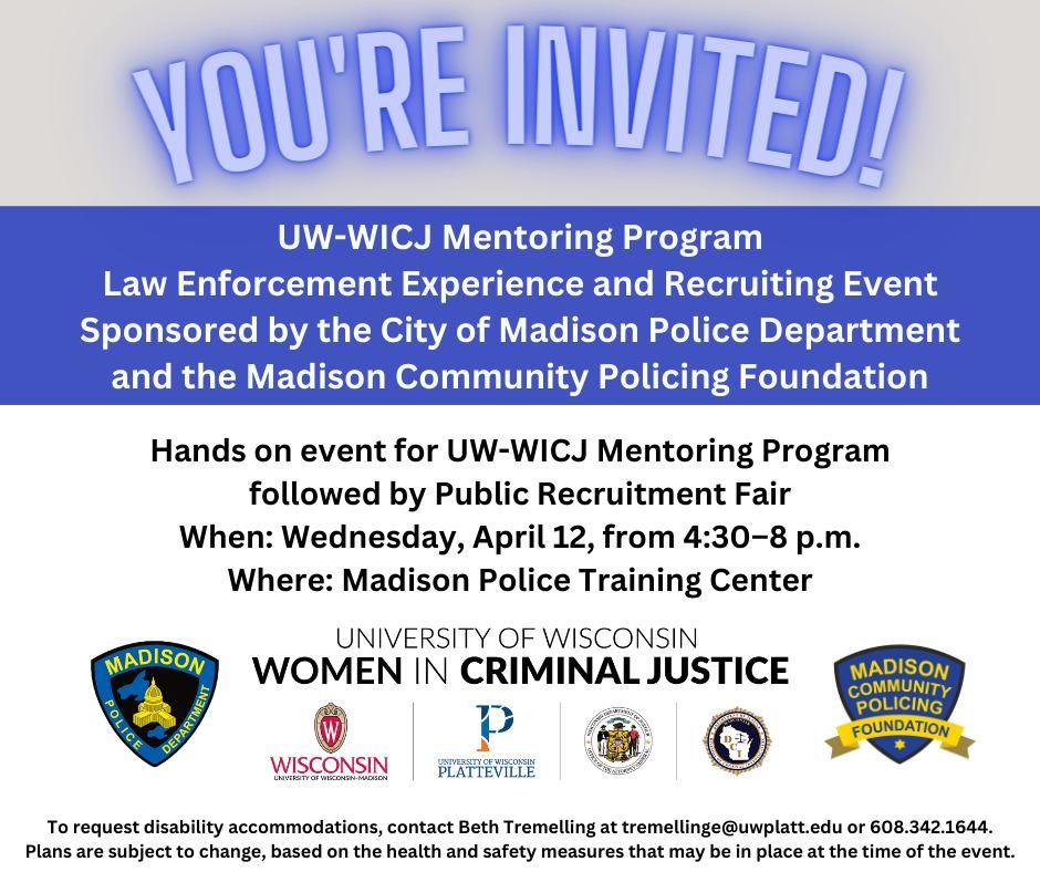 UW-WICJ Mentoring Program Law Enforcement Experience and Recruiting Event