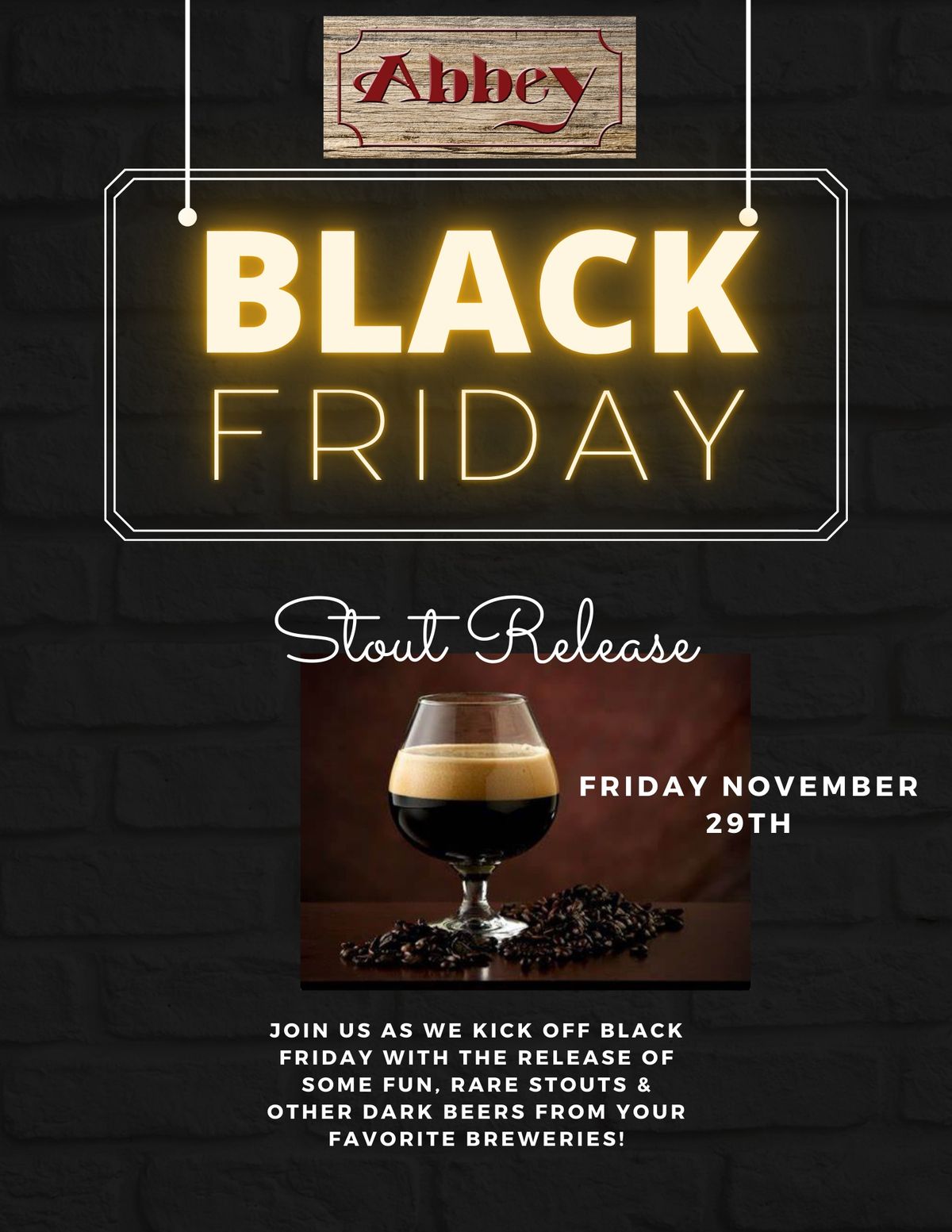 Abbey Bar's Black Friday Stout Release